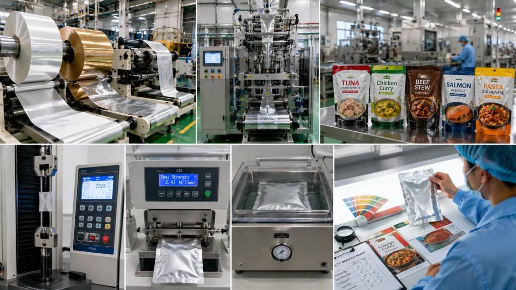 Retort Pouch Manufacturing And Quality Control Process In Flexible Packaging Factory