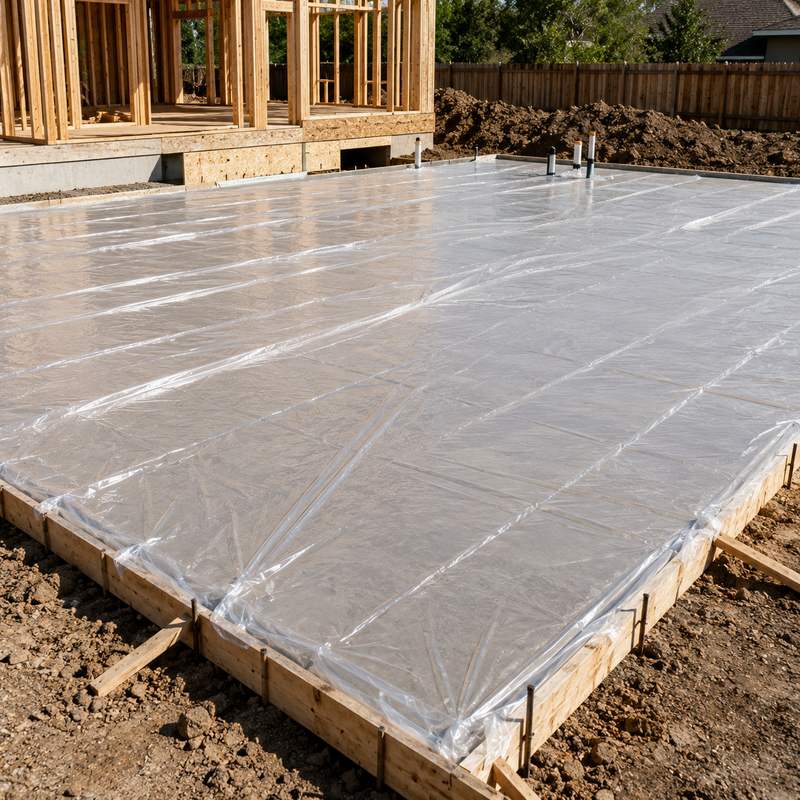 6 Mil PE Film Cover For Concrete Slab Curing And Moisture Retention