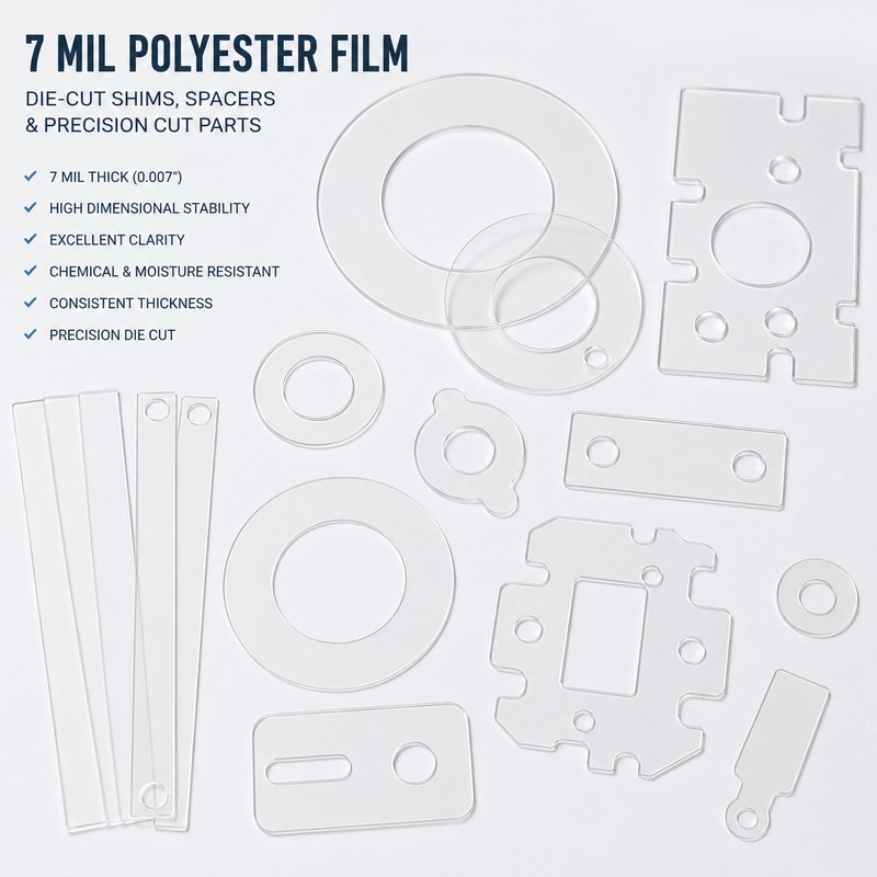 7 Mil Polyester Film Die Cut Shims And Spacers
