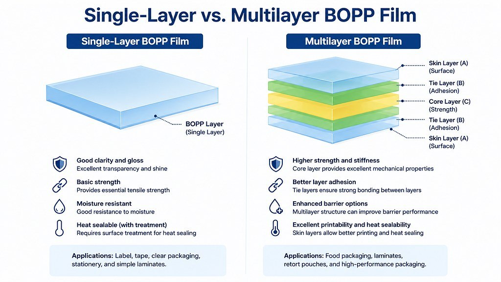 BOPP Single Layer Vs Multilayer Film Structure Comparison