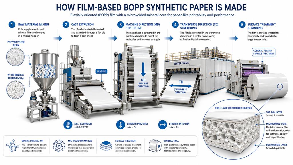 BOPP Synthetic Paper Manufacturing Process And Structure