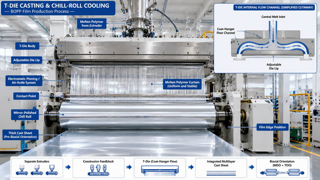 BOPP T-Die Casting And Chill-Roll Cooling Process