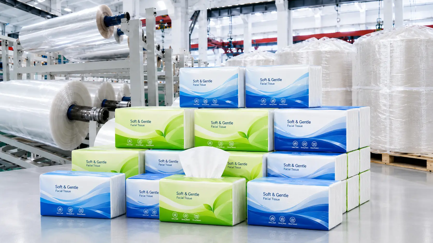 CPP Tissue Packaging Film Manufacturer Bulk Rolls And Soft Pack Tissue Products