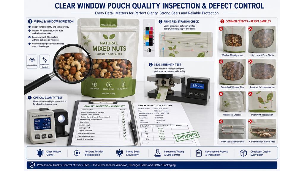 Clear Window Pouch Quality Inspection And Defect Control