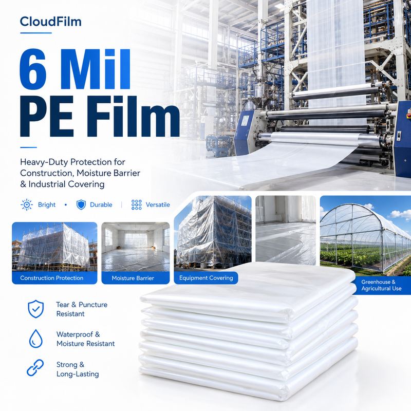 CloudFilm 6 Mil PE Film For Construction Moisture Barrier And Industrial Protection