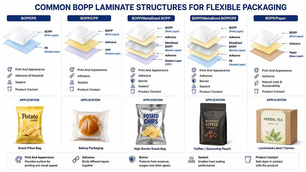 Common BOPP Laminate Structures For Flexible Packaging Applications