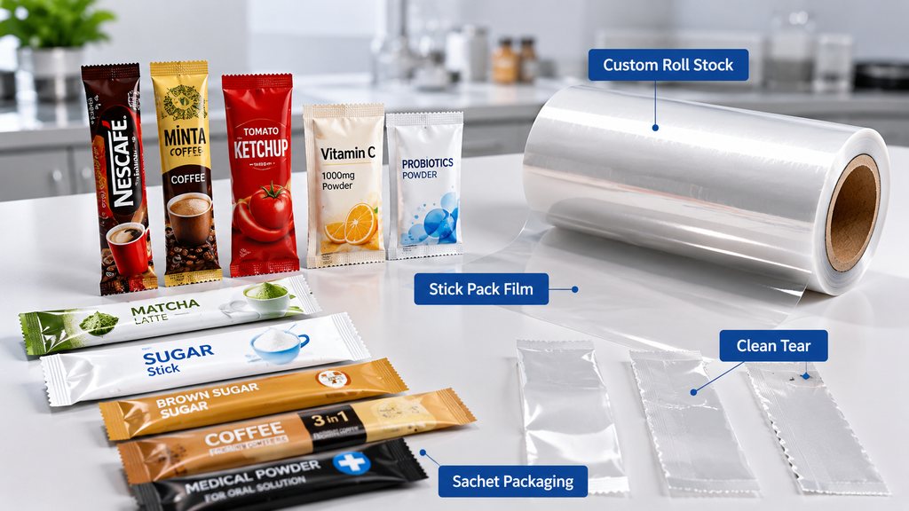 Easy Tear Film For Stick Packs And Sachets Packaging