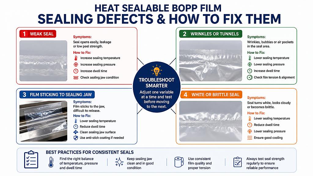 Heat Sealable BOPP Film Sealing Defects And Fixes