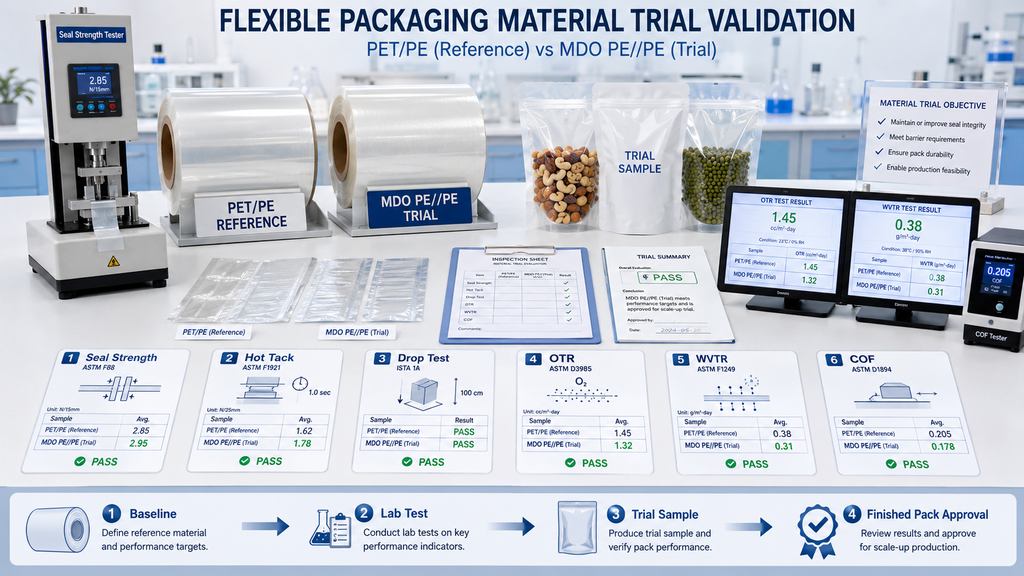 MDO PE And PET PE Packaging Trial Validation Tests