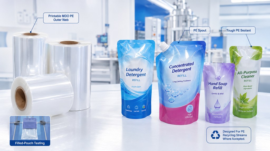 MDO PE Film For Recyclable Detergent Refill Pouches