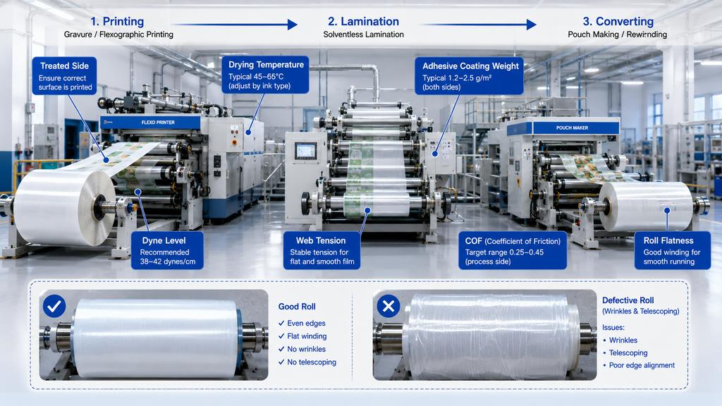 MDO PE Film Printing Lamination And Web Handling Control Points