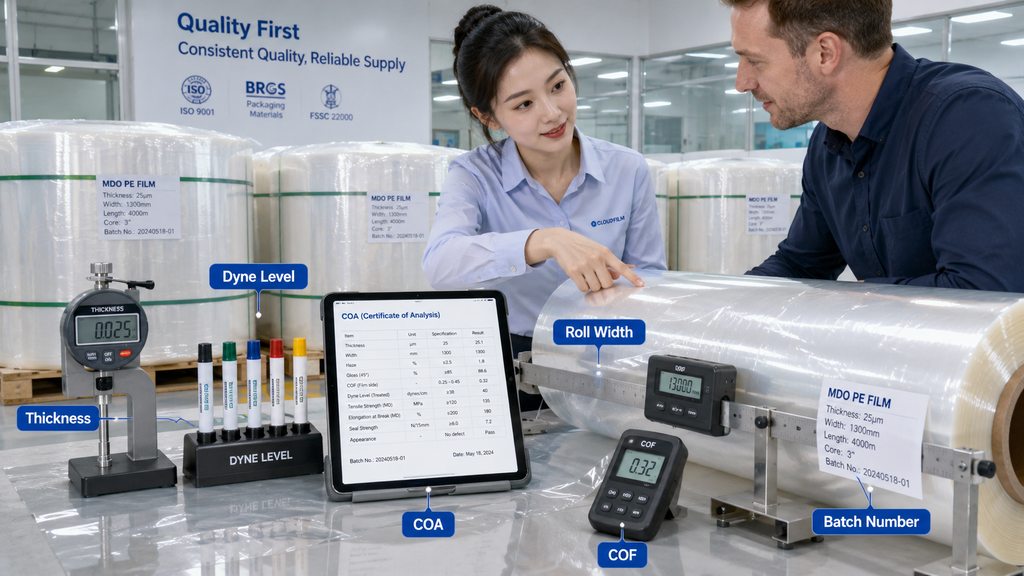 MDO PE Film Supplier Quality Inspection And Export Roll Review