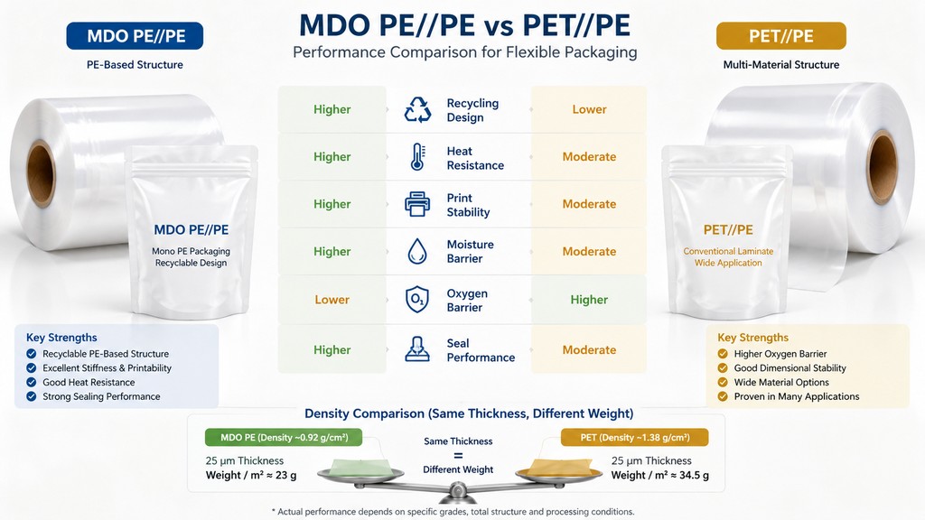 MDO PE PE And PET PE Performance Comparison