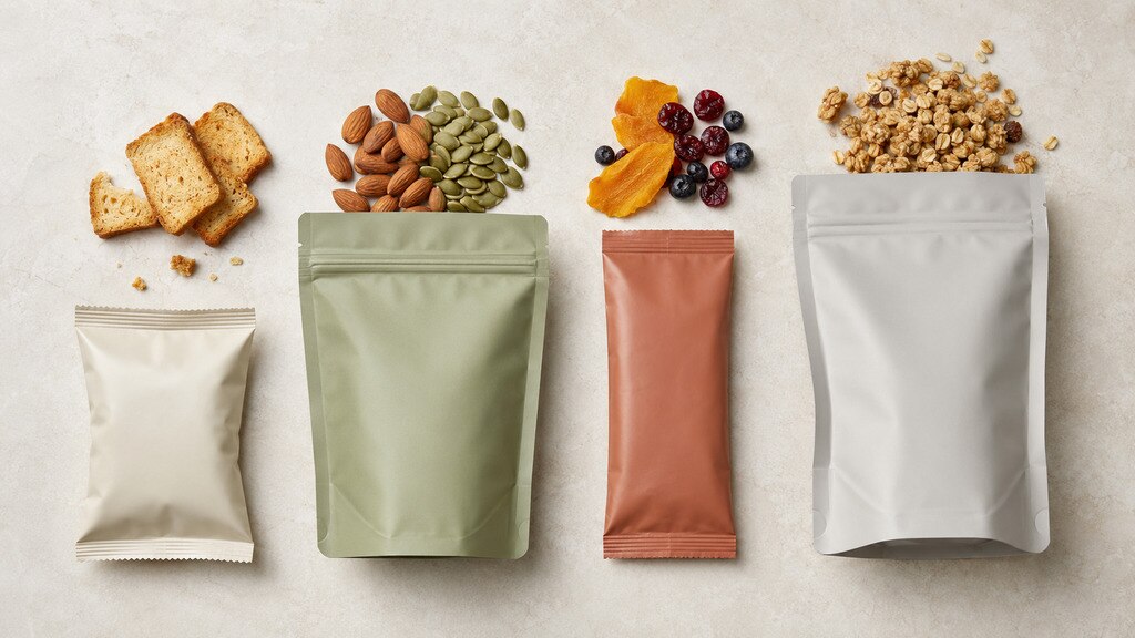Matte BOPP Snack Packaging Pouches For Nuts Granola And Dried Fruit
