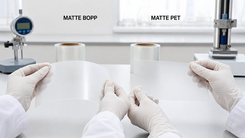 Matte BOPP Vs Matte PET Film Flexibility And Stiffness Test