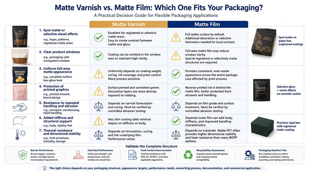 Matte Varnish Vs Matte Film Selection Matrix