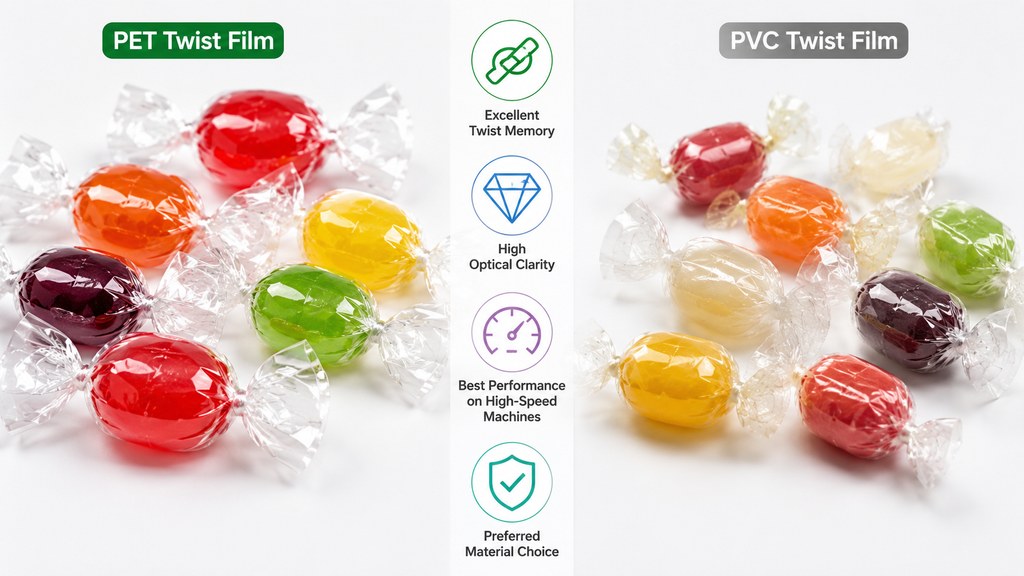 PET Twist Film Vs PVC Twist Wrap Film For Candy Packaging