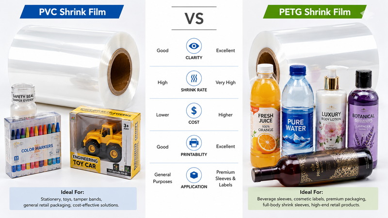 PVC Vs PETG Shrink Film Material Comparison