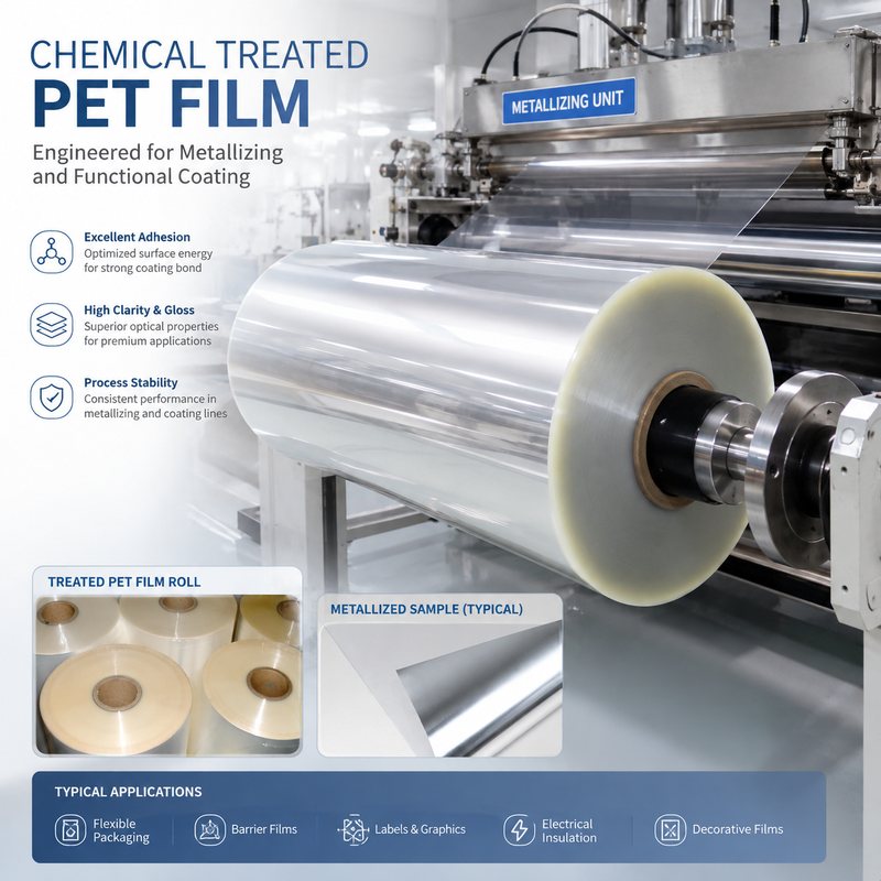 Chemical Treated PET Film For Metallizing And Coating