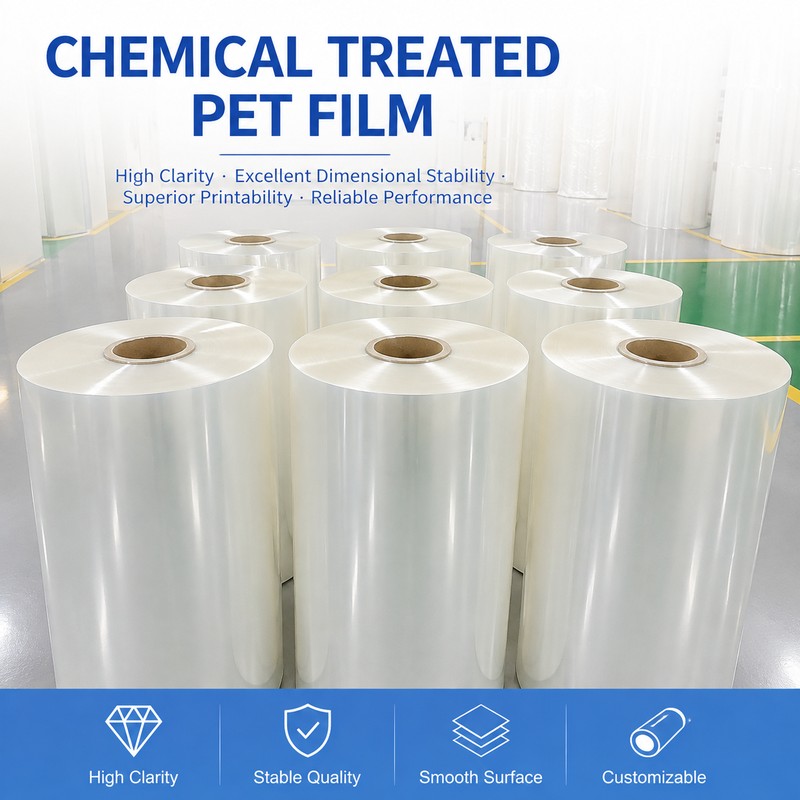 Chemical Treated PET Film Jumbo Rolls