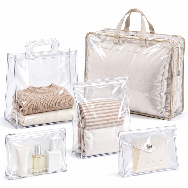Custom Clear PVC Packaging Bags For Retail And Storage