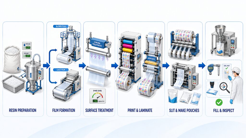 Flexible Packaging Film Manufacturing And Converting Process