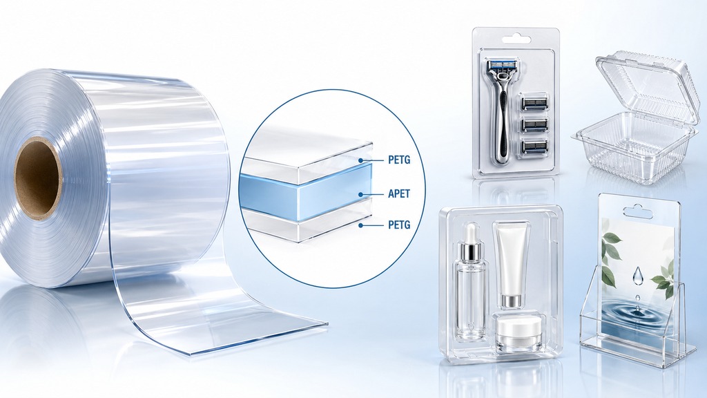 GAG PET Sheet Roll With PETG APET PETG Structure And Thermoformed Packaging Applications