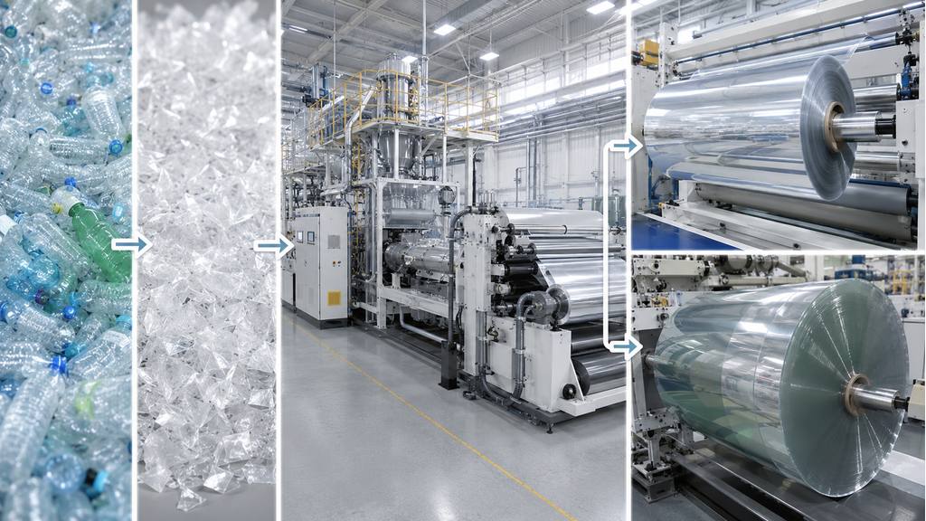 Recycled PET Bottles To rPET Film And Sheet Production Process