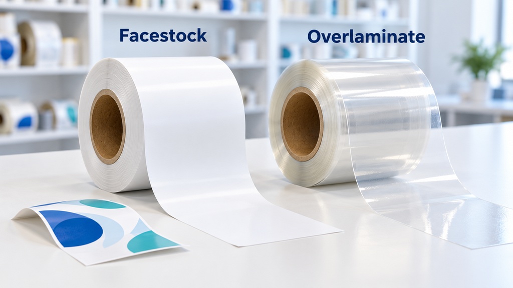 BOPP Label Facestock And Clear Overlaminate Film Rolls